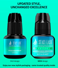 Stacy Lash adhesive latex-free label highlights safer professional use with minimal irritation.