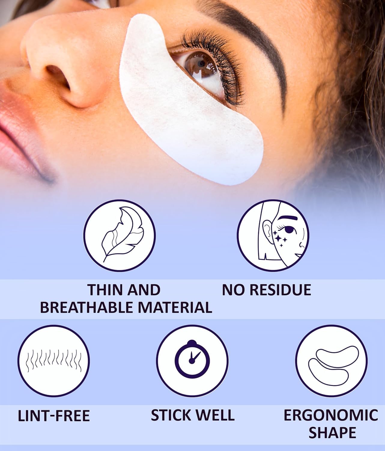 Stacy Lash aloe vera and Vitamin C-infused patches nourishing skin during extensions.