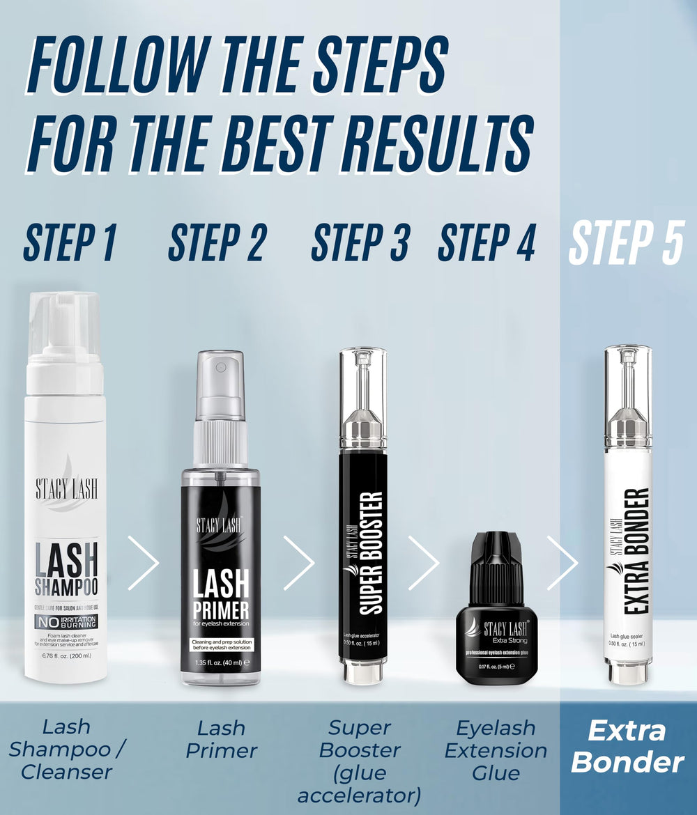 Stacy Lash Bonder cap label highlights vegan, latex-free formula