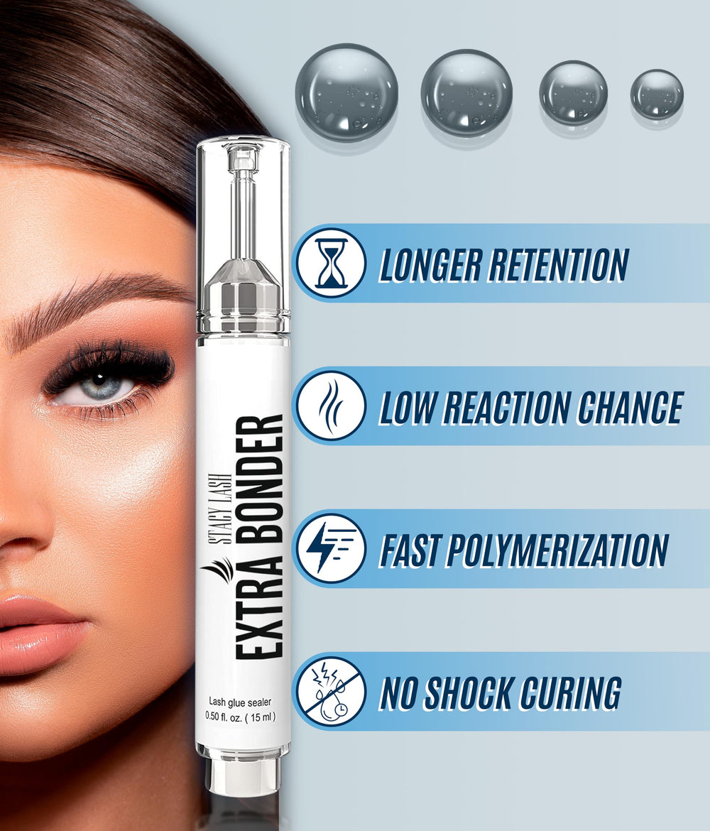 Stacy Lash Bonder syringe packaging emphasizes hygienic, precise application