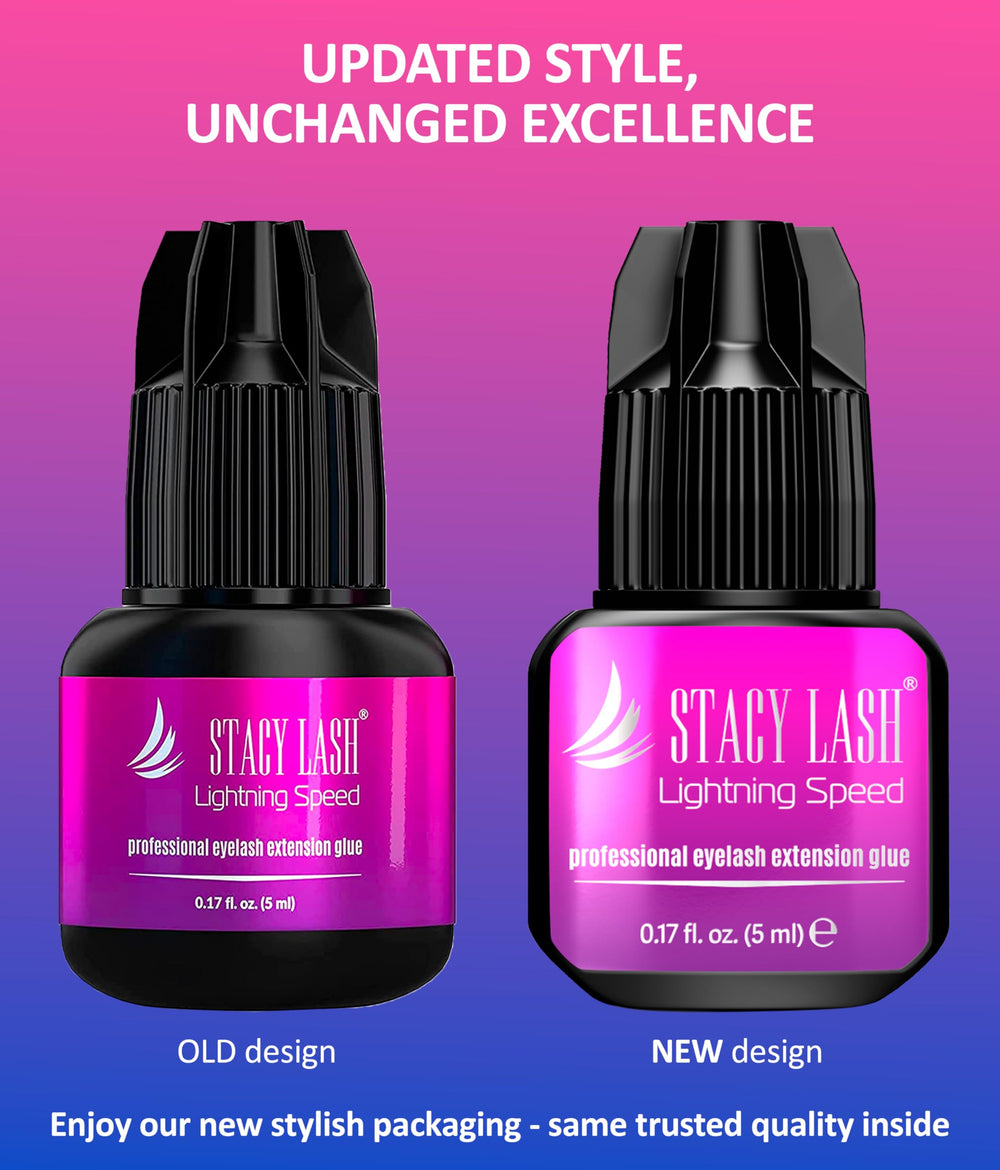 STACY LASH extra-strong black adhesive bottle; high hold for extensions.