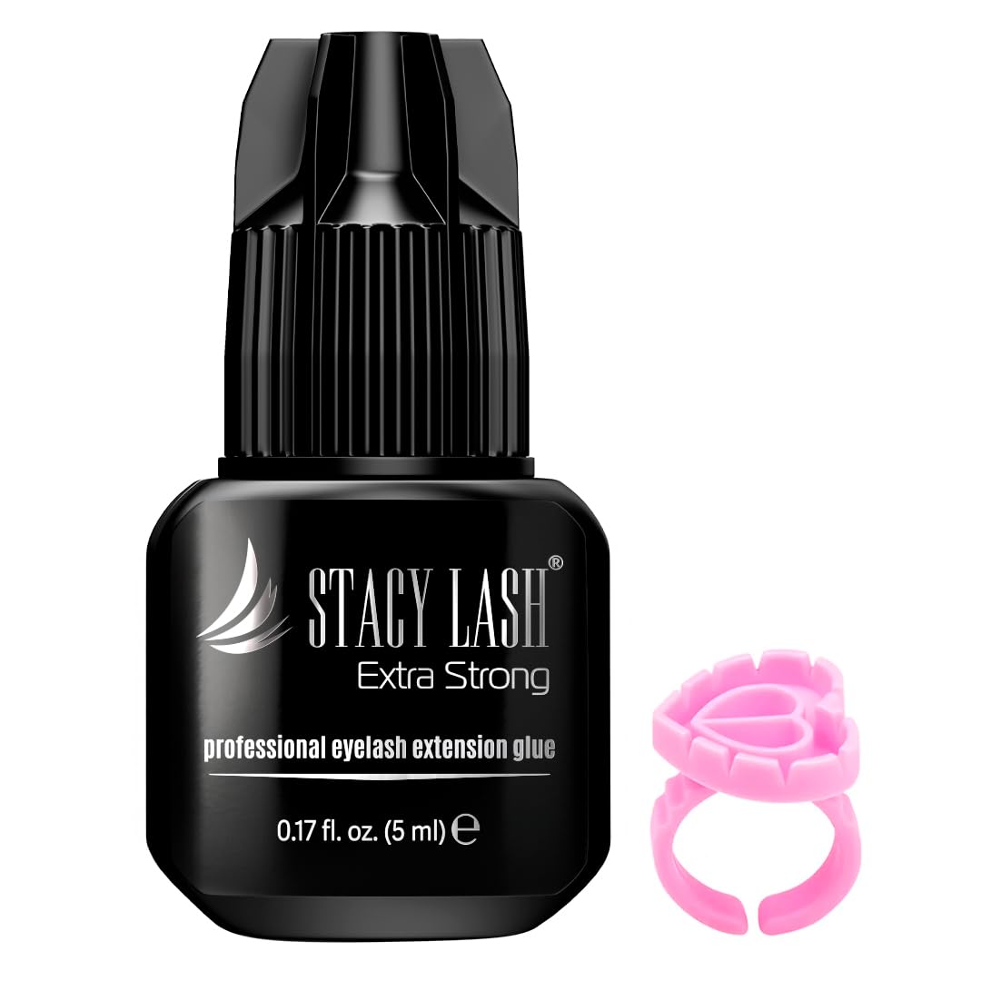STACY LASH extra-strong glue bottle closeup for professional use