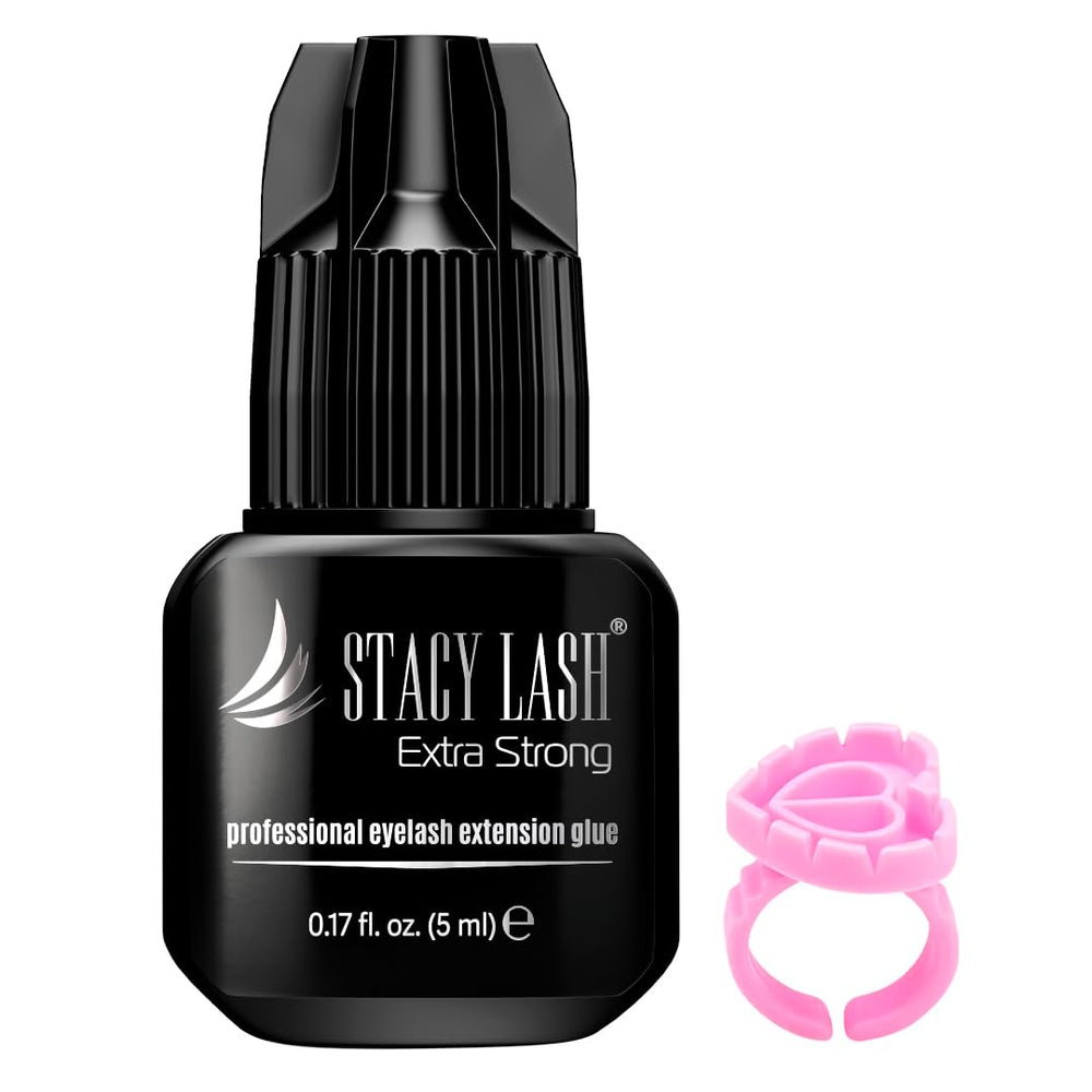 STACY LASH extra-strong glue bottle closeup for professional use