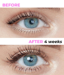 Stacy Lash Growth Serum brush application demonstrates precise lash and brow coating.
