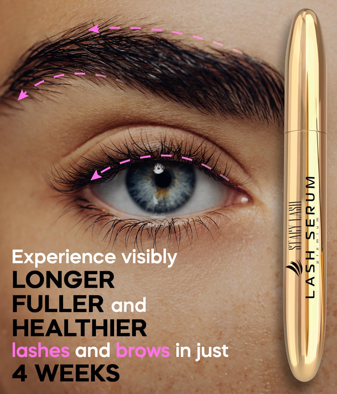 Stacy Lash Growth Serum oil-free formula with non-greasy finish.