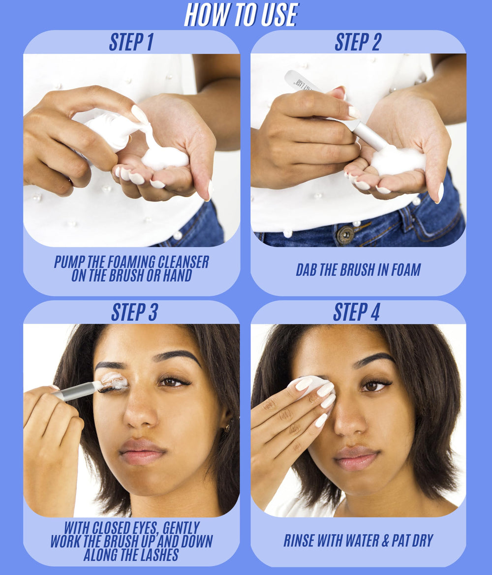 Stacy Lash lash cleanser kit with brush for thorough natural lash care.