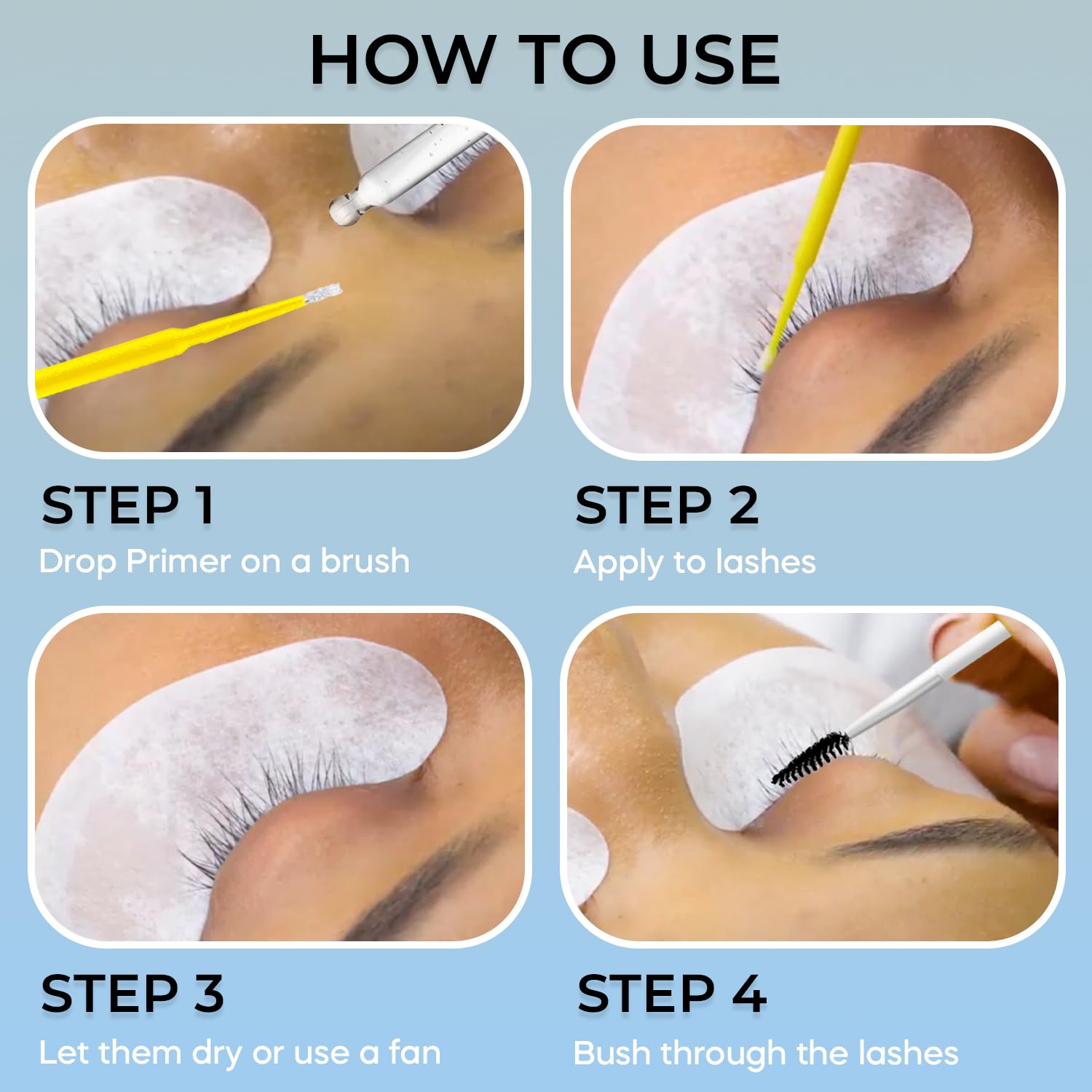 Stacy Lash Primer liquid texture swatch illustrates oil-free surface prep.