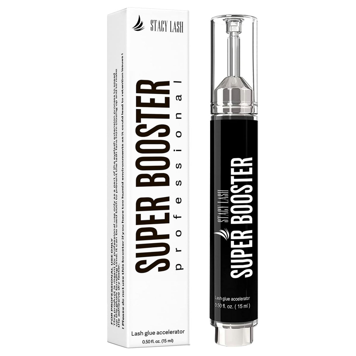 STACY LASH Super Booster bottle closeup for fast-drying lash bond