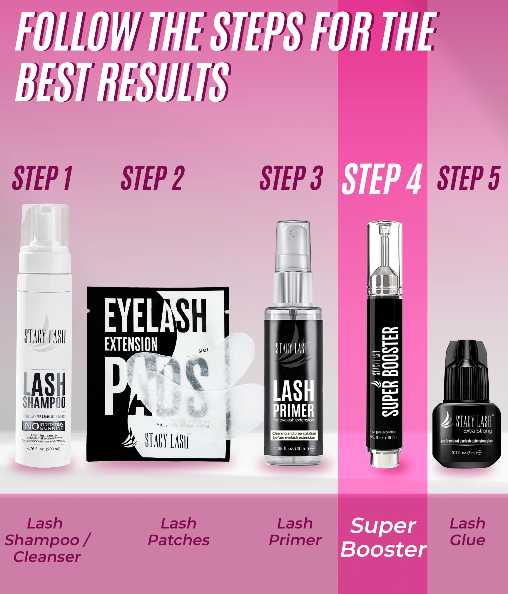 STACY LASH Super Booster hygienic packaging keeps tools clean
