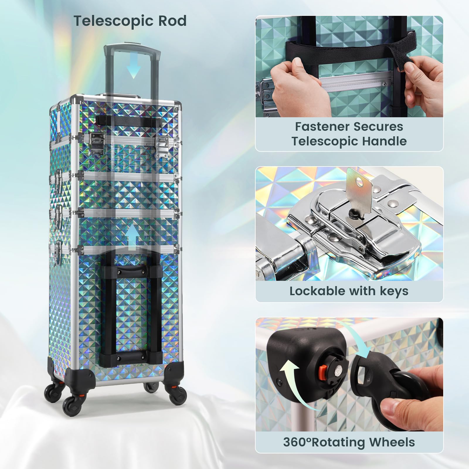 Stagiant 360-degree swivel wheels glide smoothly for effortless transport.