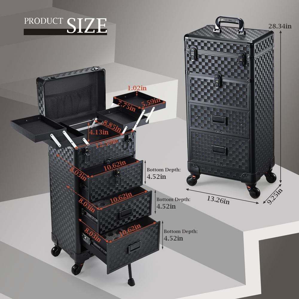 Stagiant 360-degree wheels glide quietly for easy transport in studio or salon.