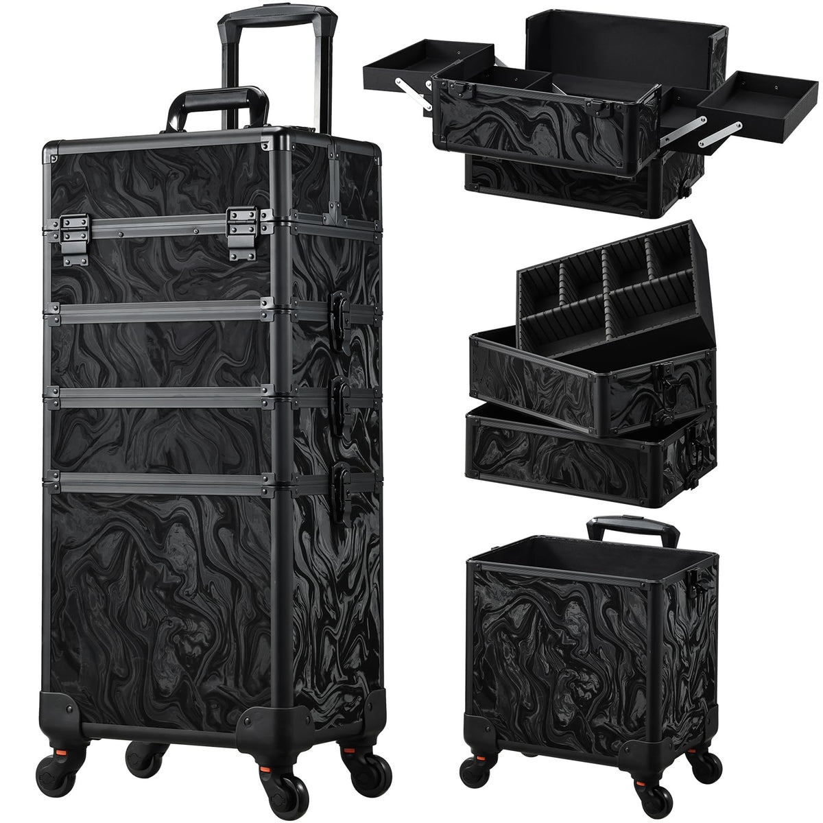 Stagiant Alpine Black Travel Case with generous storage for on-the-go makeup organization
