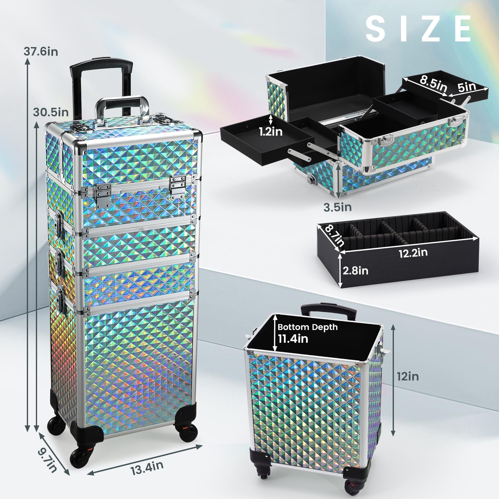 Stagiant aluminum-frame corners reinforce durability for frequent travel.