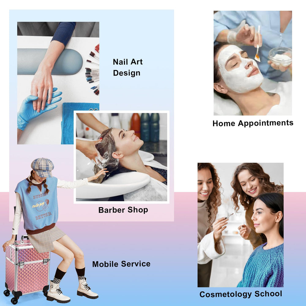 Stagiant aluminum-frame makeup case emphasizes durable construction for travel use.