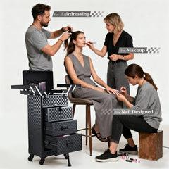 Stagiant hidden foot stand deployed adds stability when fully loaded.