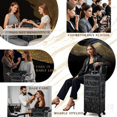 Stagiant key-locking mechanism keeps cosmetics secure between shoots