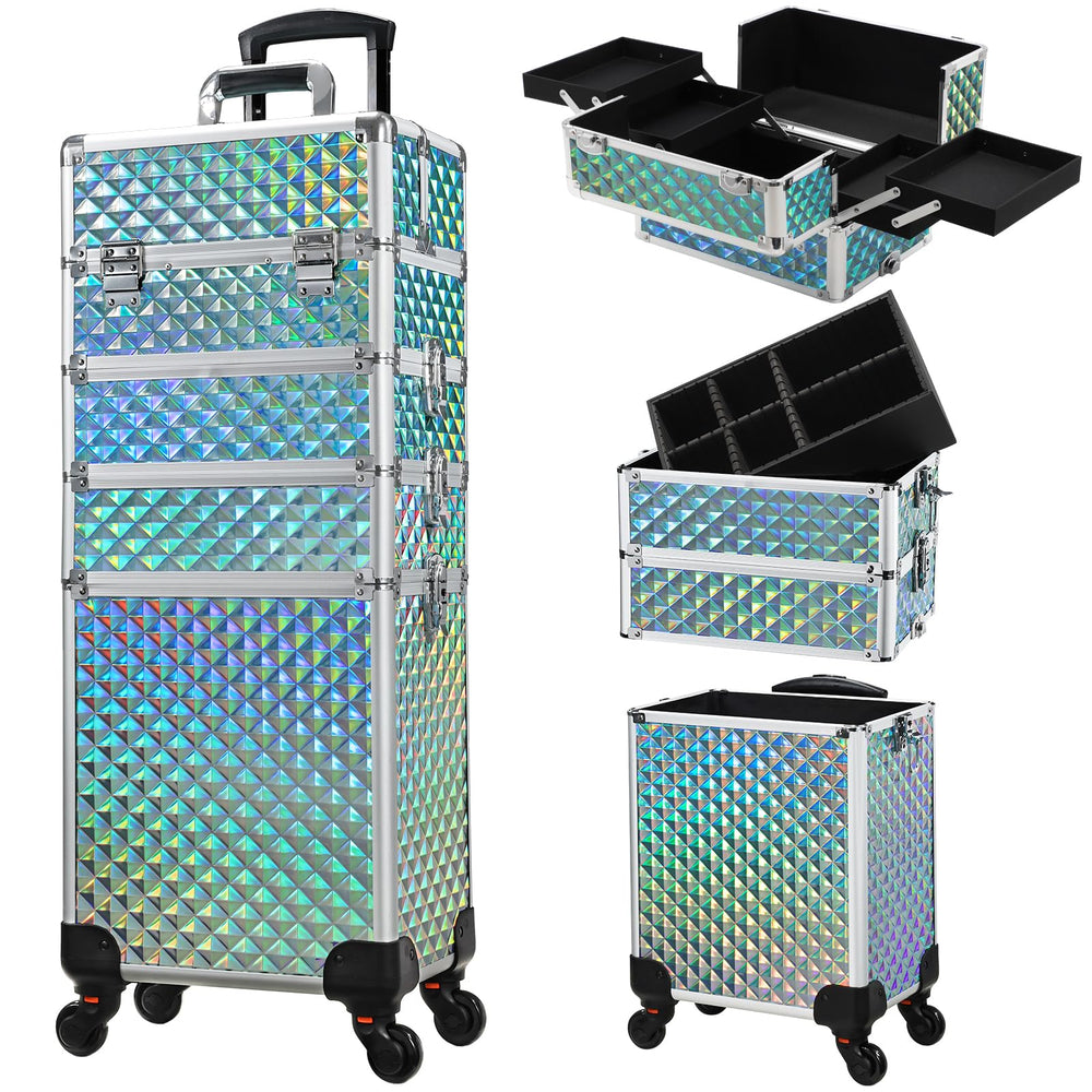 Stagiant rolling makeup case on wheels for easy travel and organized storage.