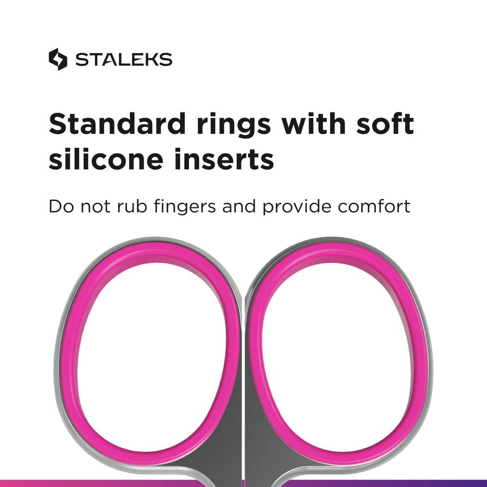 Staleks Pro cuticle scissors detailed cutting action during precise grooming