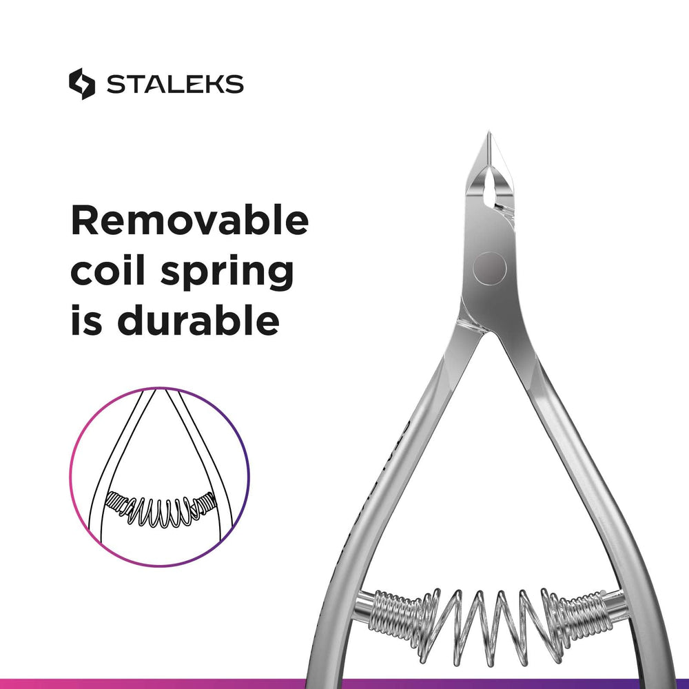 Staleks Pro Cuticle Trimmer removable coil spring for smooth strokes