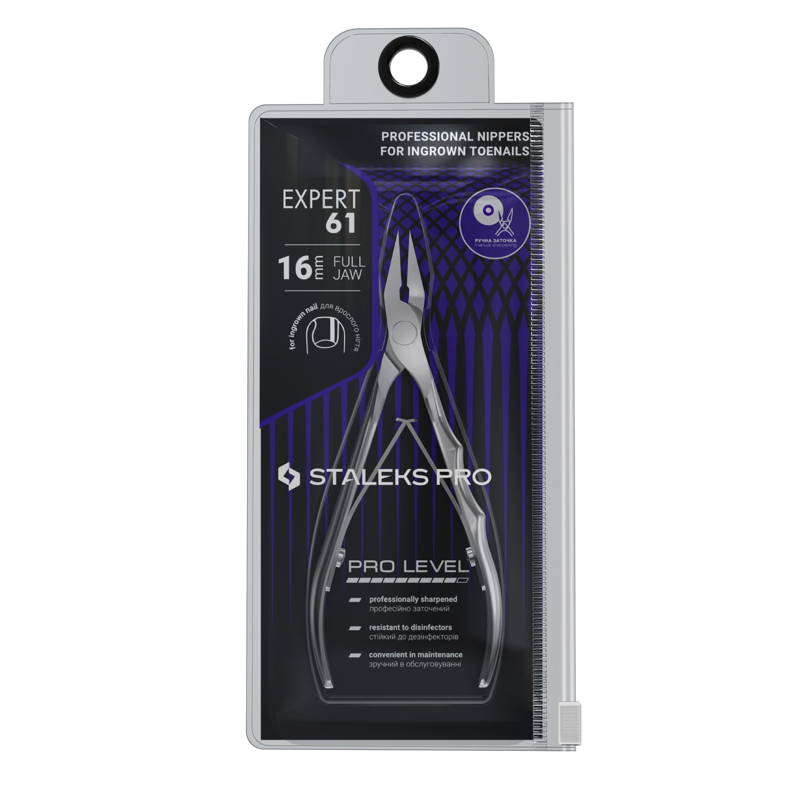 Staleks Pro EXPERT 61 closeup 16mm blades enabling confident nail edge removal