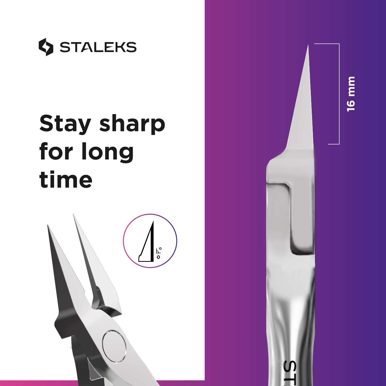 Staleks Pro EXPERT 61 stainless steel construction resists corrosion and supports sanitation