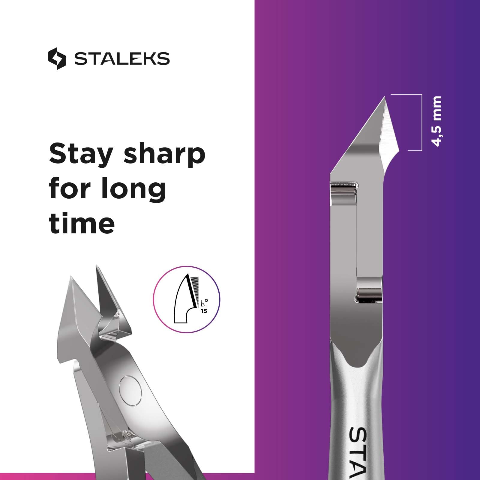 Staleks Pro SMART 10 cuticle nippers detailed cuticle trim capability