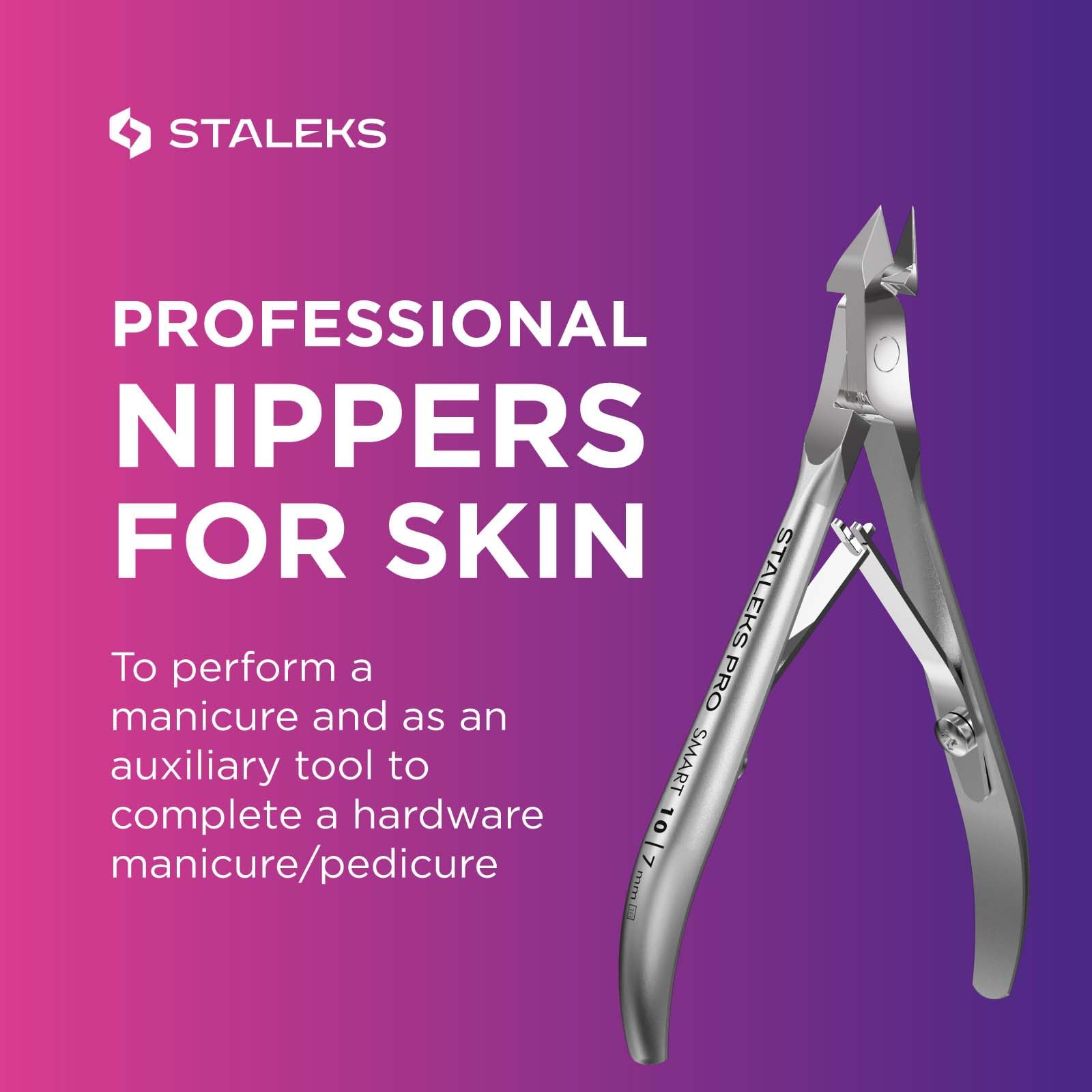Staleks Pro SMART 10 cuticle nippers dual spring for smooth trimming