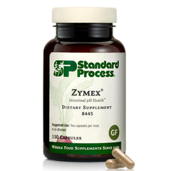 Standard Process Zymex bottle front highlights digestive health support for everyday gut comfort.