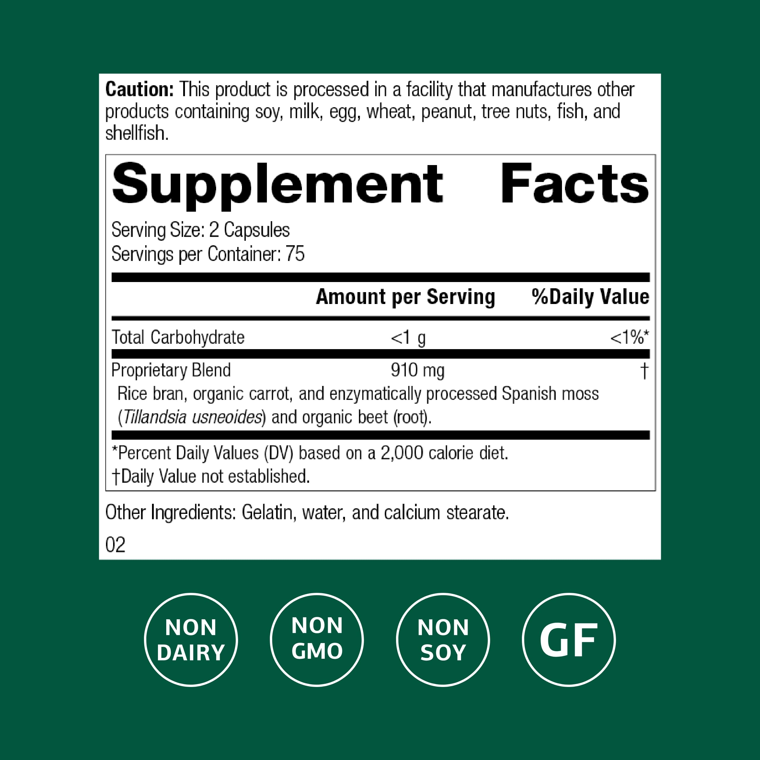 Standard Process Zymex ingredients chart highlights whole-food components like rice bran and beets.