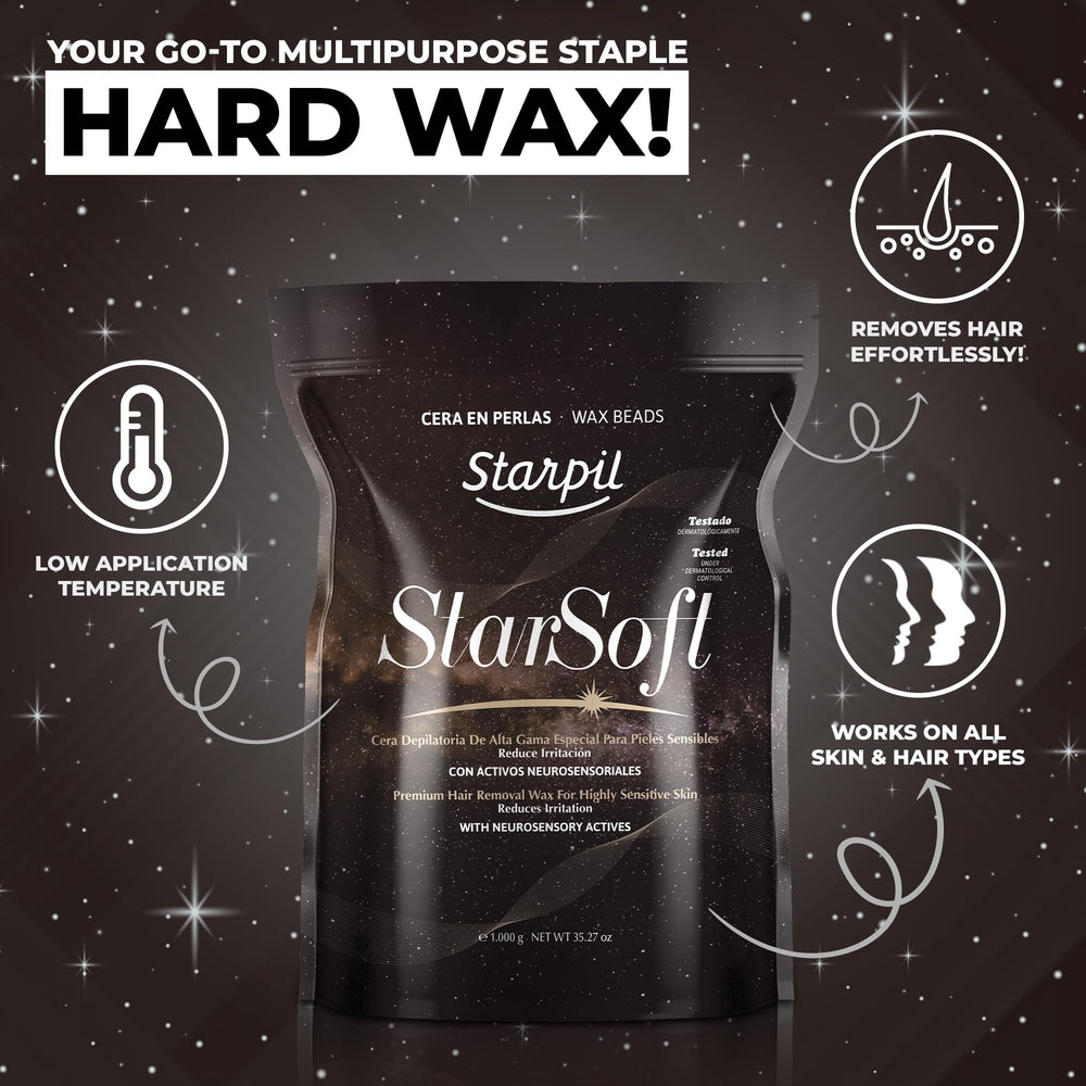 Starpil StarSoft formula optimized for hypersensitive skin during waxing.
