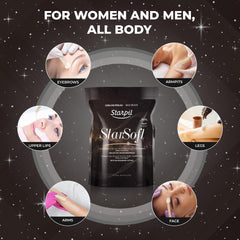 Starpil StarSoft wax beads texture reveals velvety, honey-like consistency.