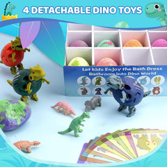 STARYAR dino learning cards accompany bath bombs to spark dinosaur knowledge during bath