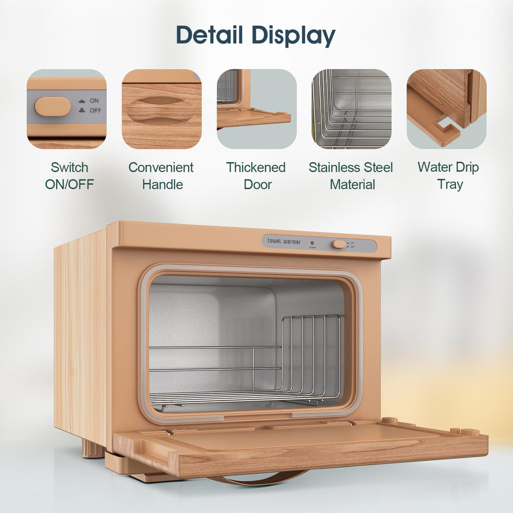 StateRiver towel warmer cabinet water drip tray enables mess-free operation