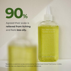 Steambase Tea Tree Scalp Treatment application on scalp targets buildup for deep cleanse.