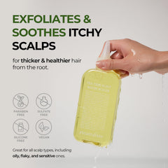 Steambase Tea Tree Scalp Treatment cone nozzle delivering targeted scalp cleansing.
