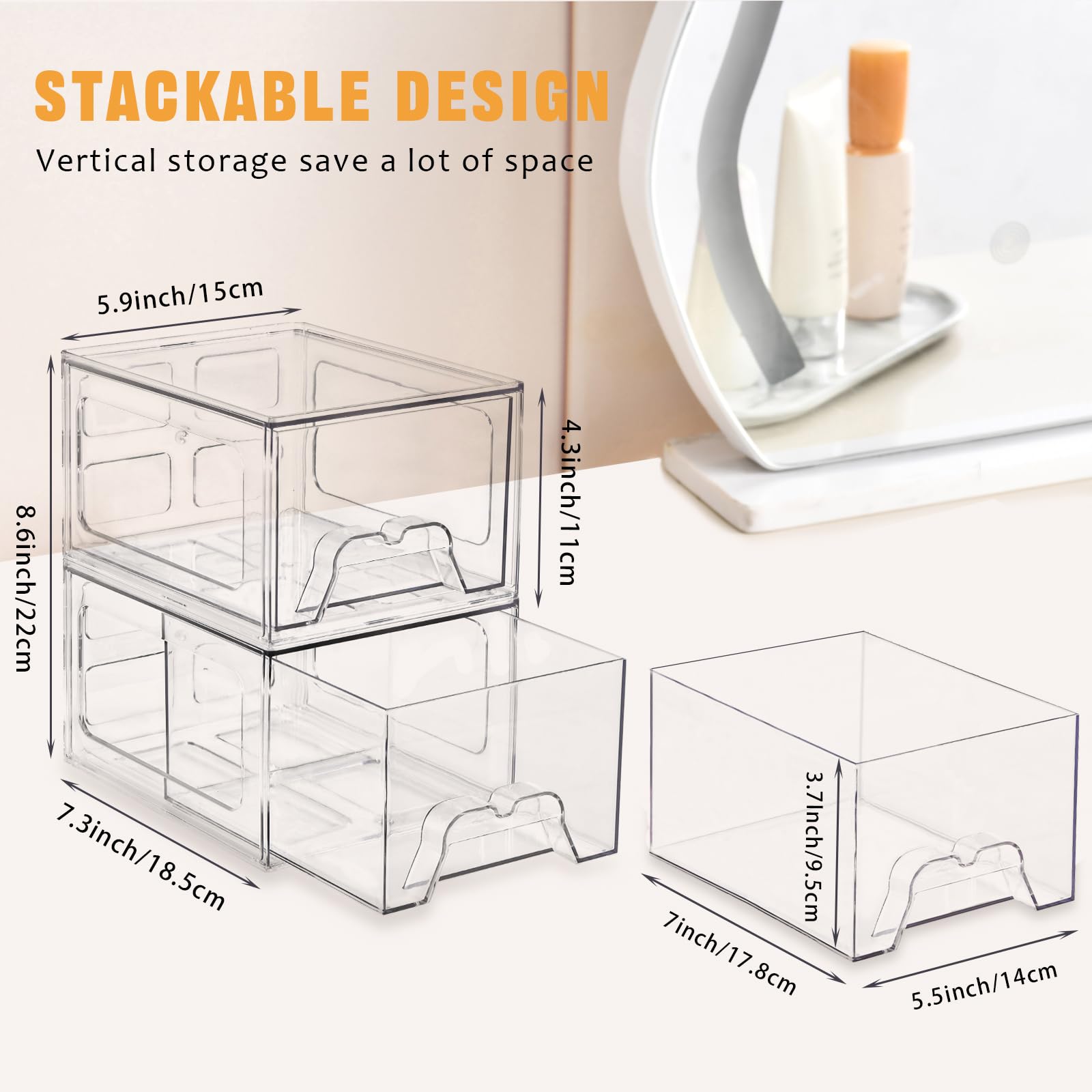 Stebopum clear acrylic vanity storage for effortless item visibility