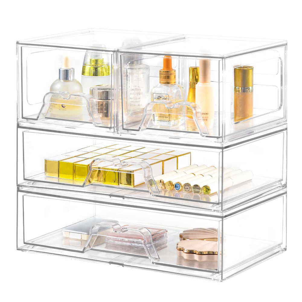 Stebopum stackable drawers front view for easy vanity organization
