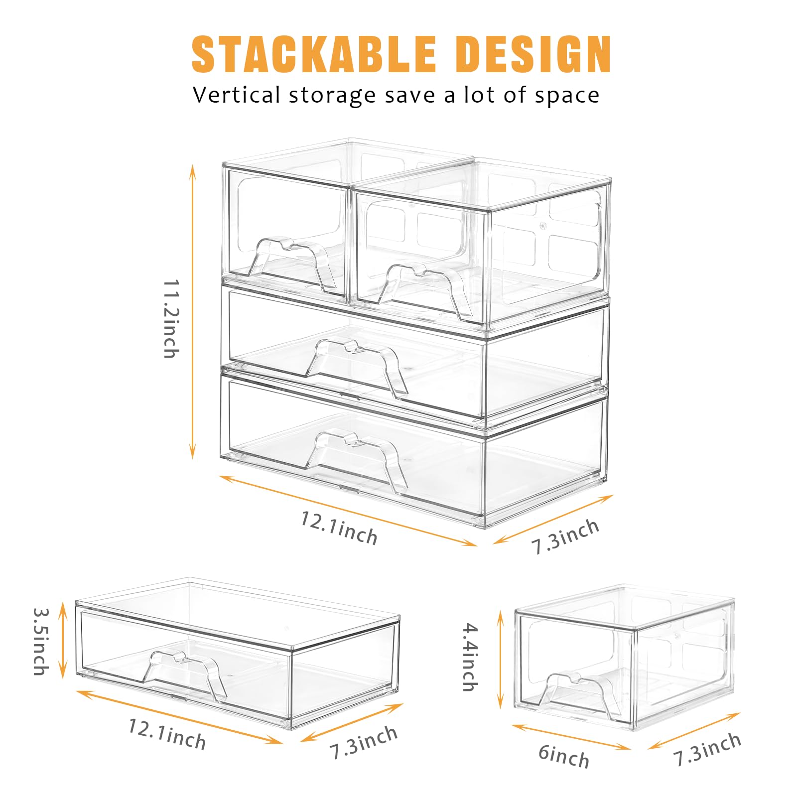 Stebopum stackable drawers open drawer enables quick access to beauty items