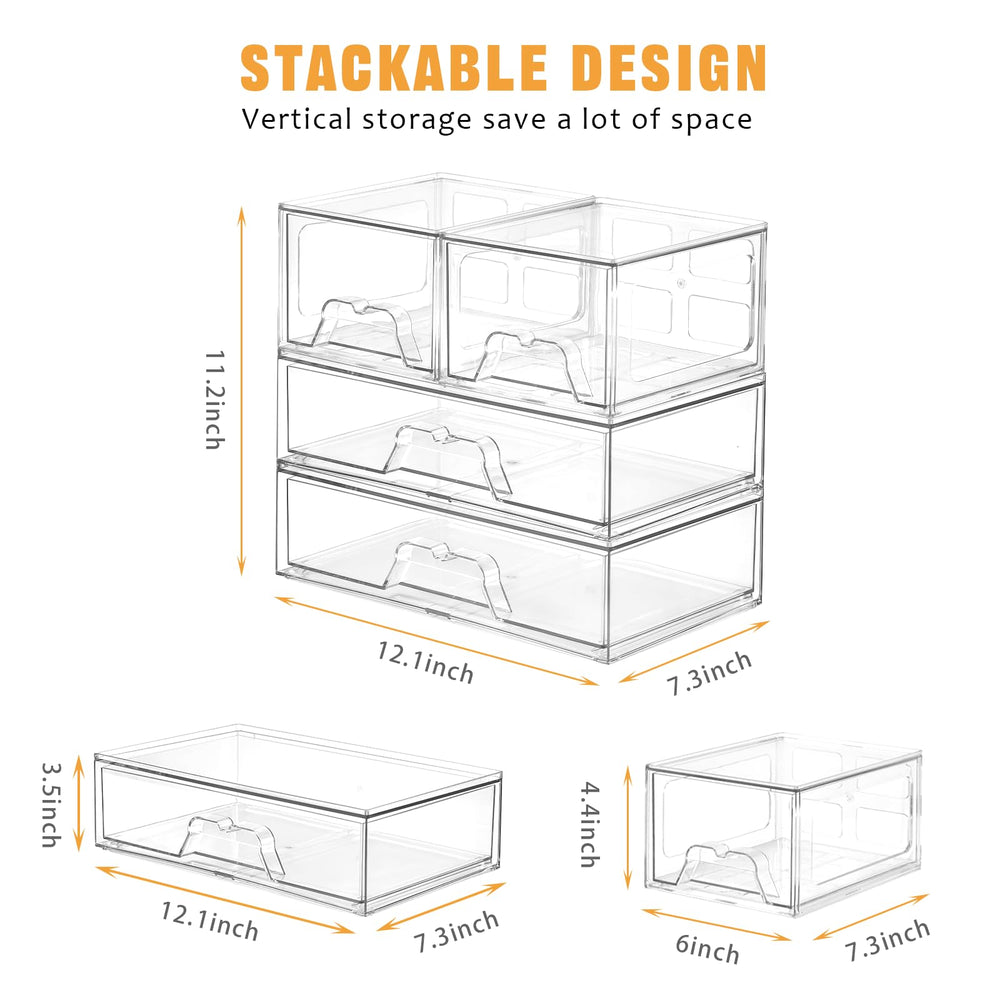 Stebopum stackable drawers open drawer enables quick access to beauty items