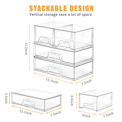 Stebopum stackable drawers open drawer enables quick access to beauty items