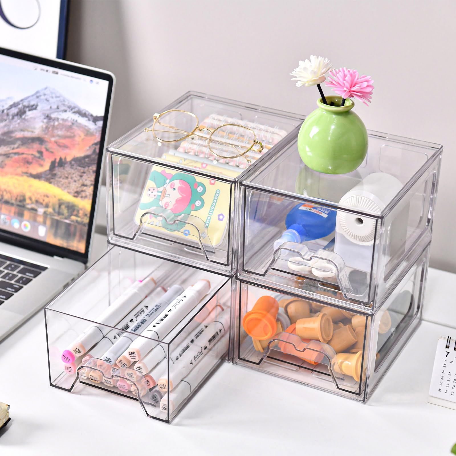 Stebopum transparent cosmetic organizer makes cosmetics easy to find