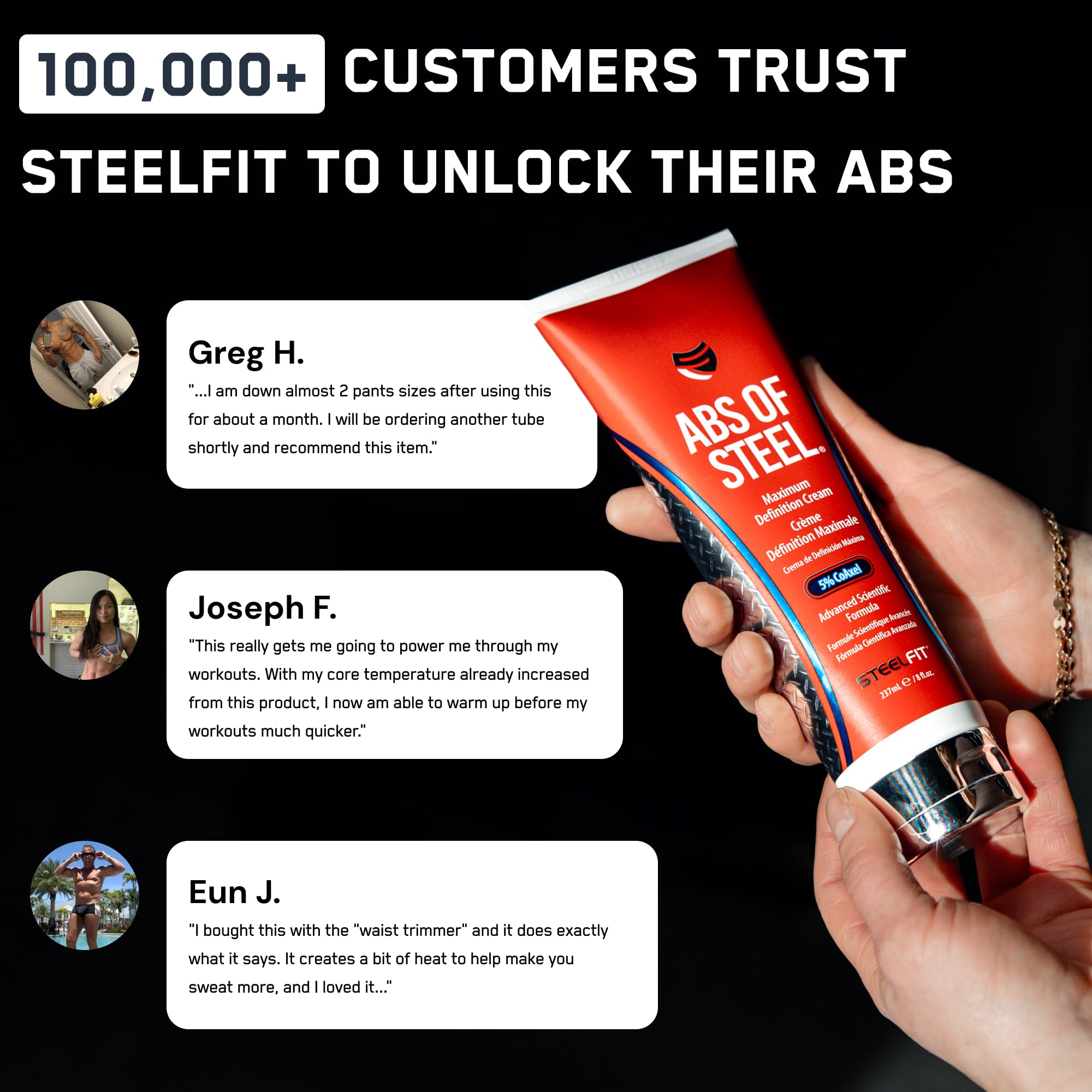 SteelFit Abs of Steel applied to torso suggesting lean core definition