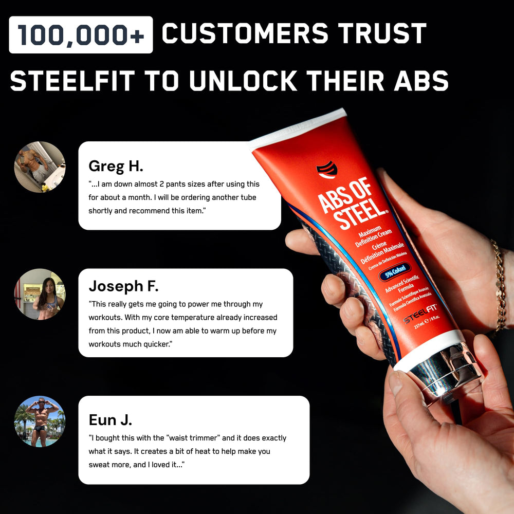 SteelFit Abs of Steel applied to torso suggesting lean core definition