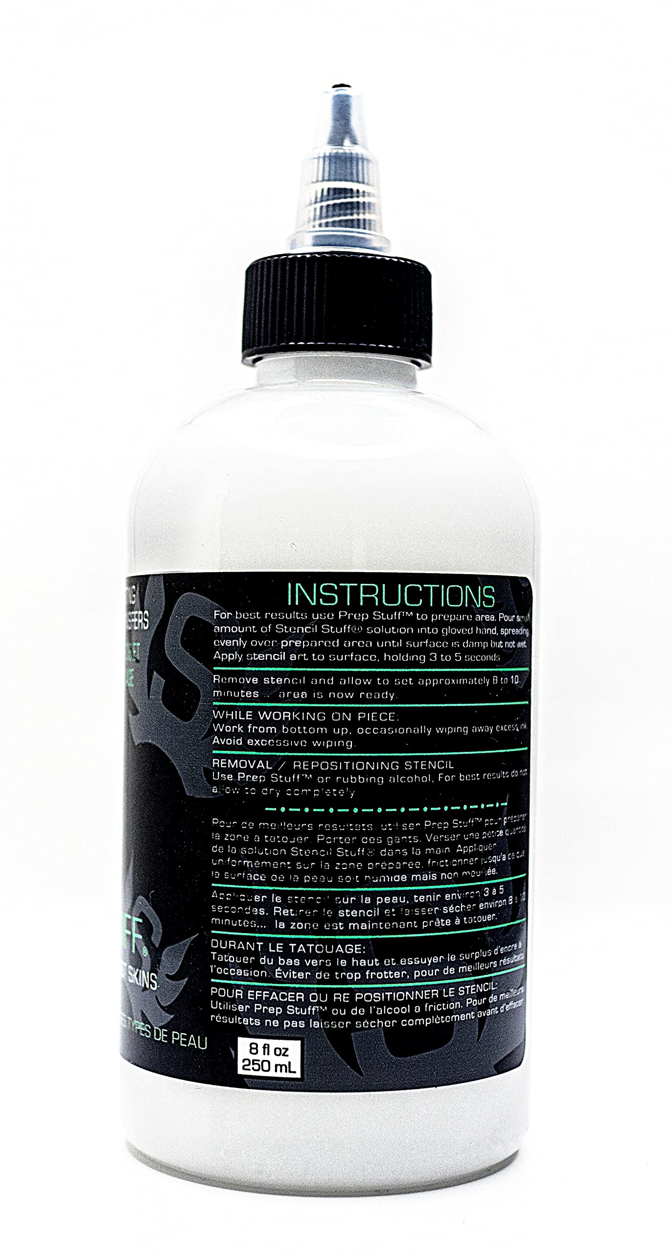 Stencil Stuff transfer gel on skin demonstrates precise, smudge-proof transfer
