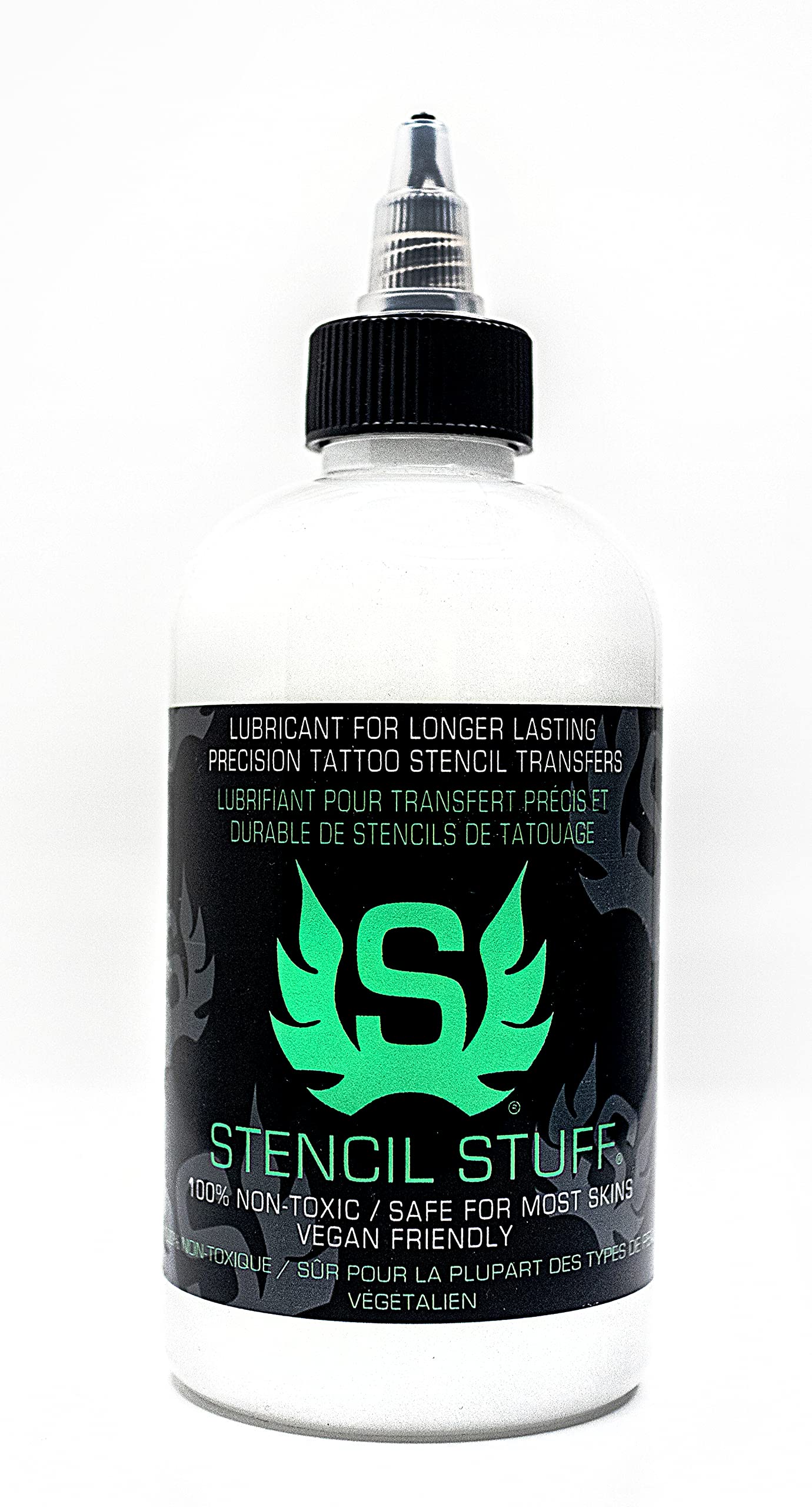 Stencil Stuff gel emphasizes vegan-friendly formula used in professional studios