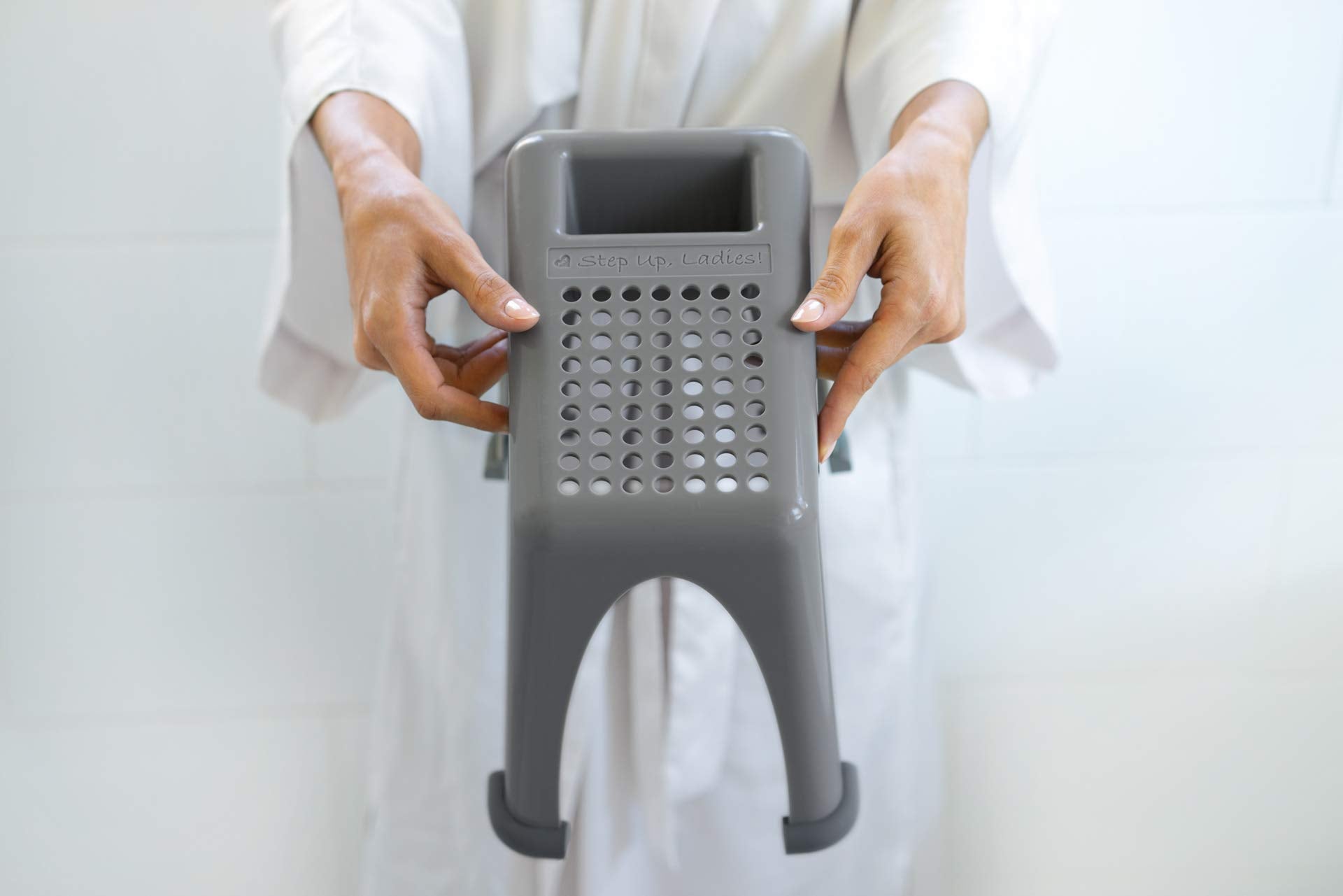 Step Up Easy Reach Foot Rest assists seniors and anyone needing extra stability during grooming.
