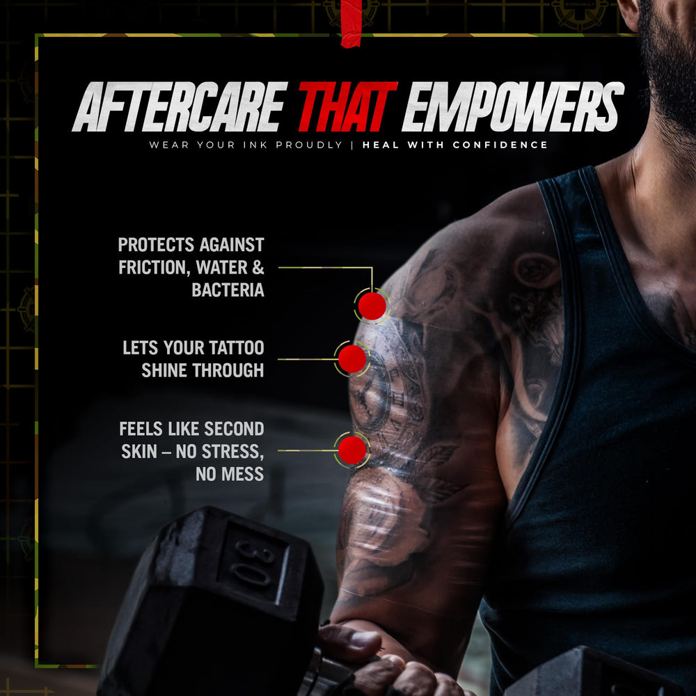 Sterivault artist-friendly wrap supports professional and hobbyist tattoo aftercare routines.