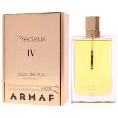 Armaf Precieux IV amber musk base supports confident nights out.