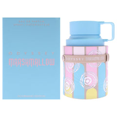 Sterling Parfums Odyssey Marshmallow Gourmand Edition bottle front evokes everyday gourmand sweetness.