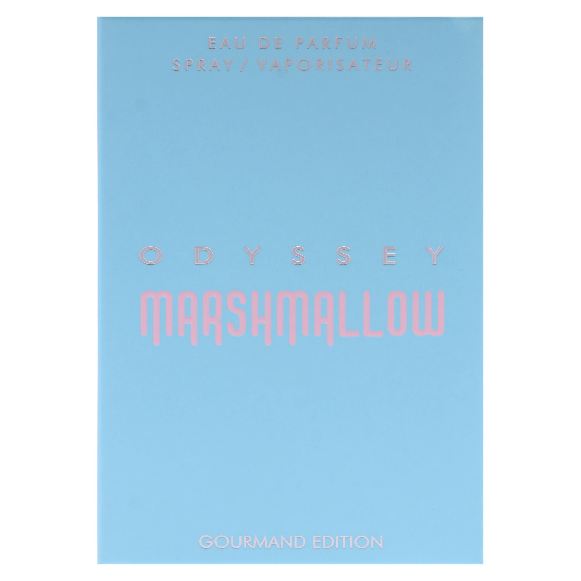 Sterling Parfums Odyssey Marshmallow Gourmand Edition notes visual emphasizes vanilla and marshmallow warmth.